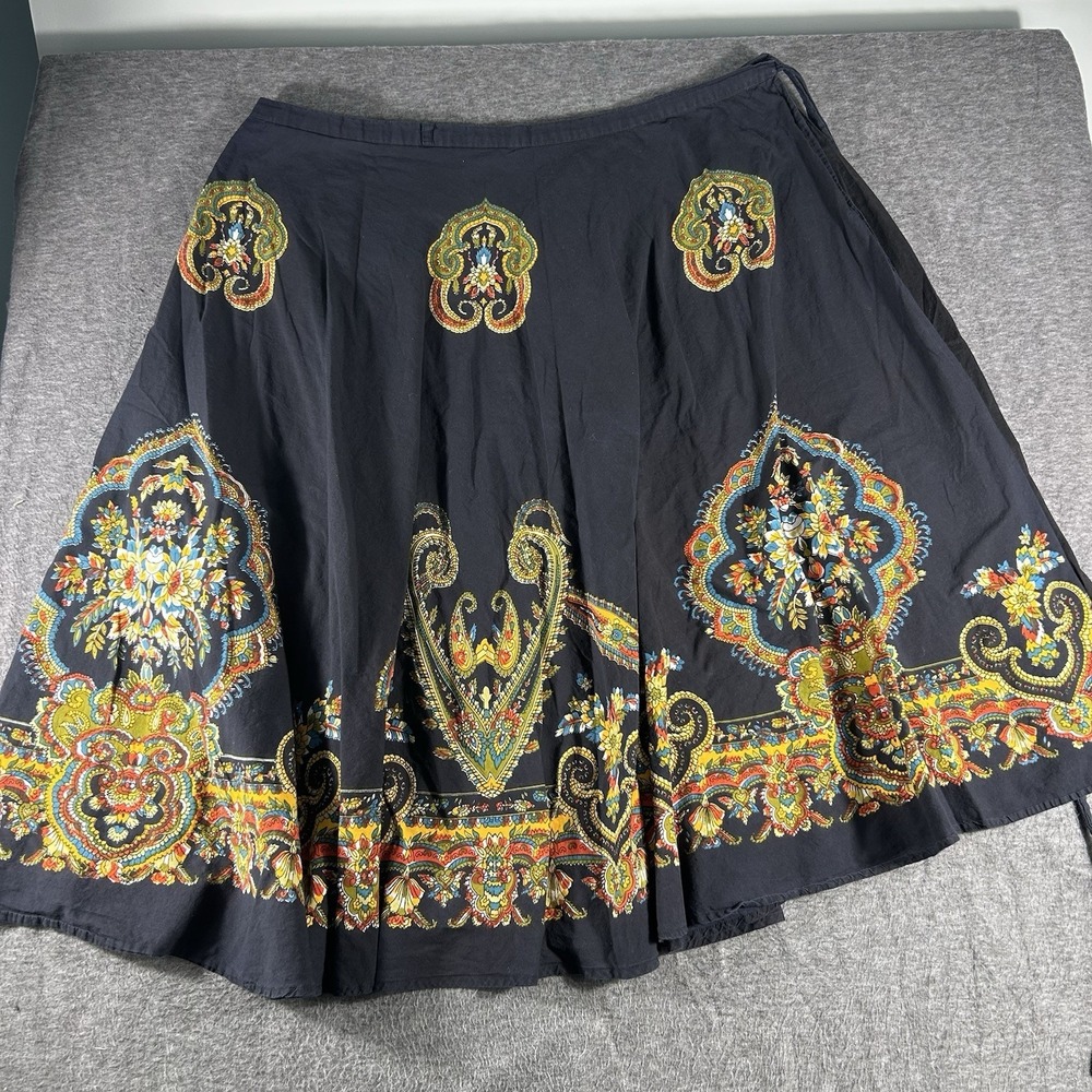 Soft Surroundings Midi Maxi Skirt Full Wrap Tie Waist Bohemian Indie Size 2X